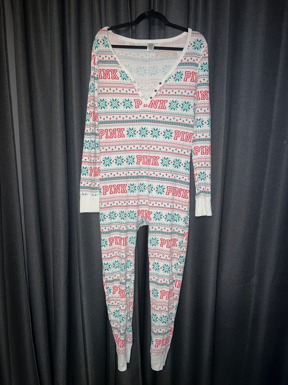 Ugly Christmas Sweater Xmas Size Medium Onesie Pink